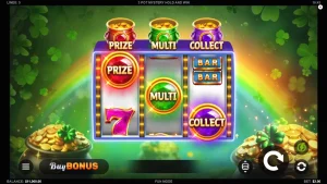 Tampilan visual slot 3 Pot Mystery Hold and Win dengan tema pertambangan emas